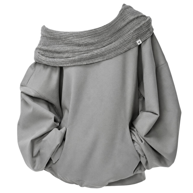 cloud cover off-shoulder sweatshirt