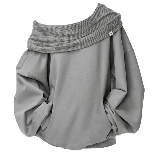 cloud cover off-shoulder sweatshirt