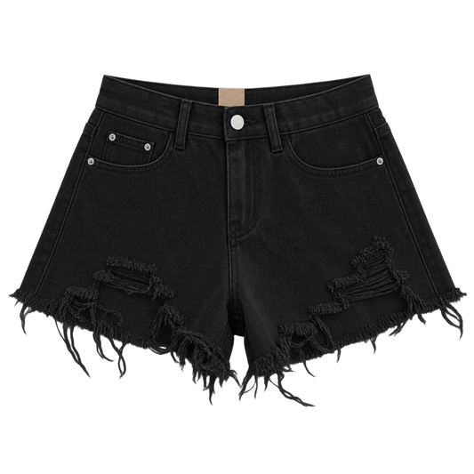 cut-it-out denim shorts