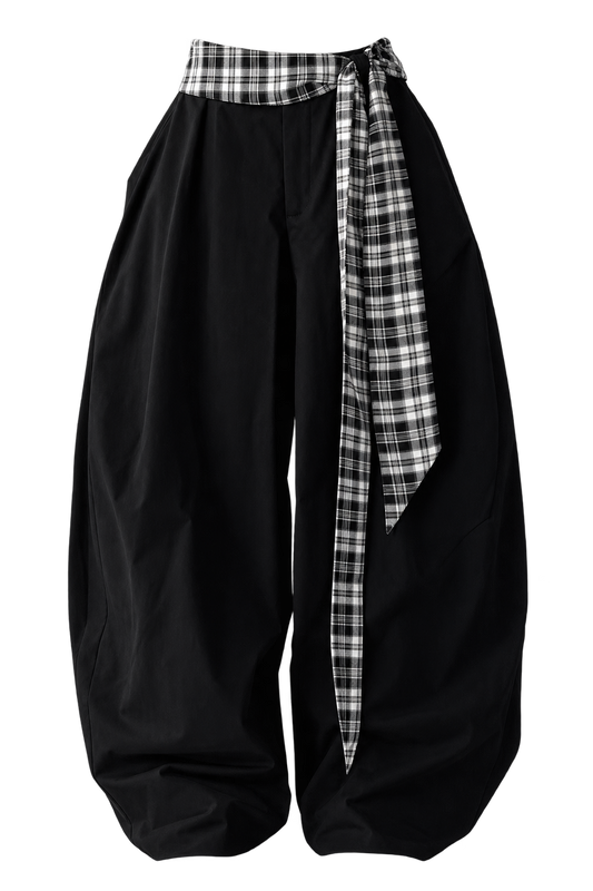 checked-out sweatpants