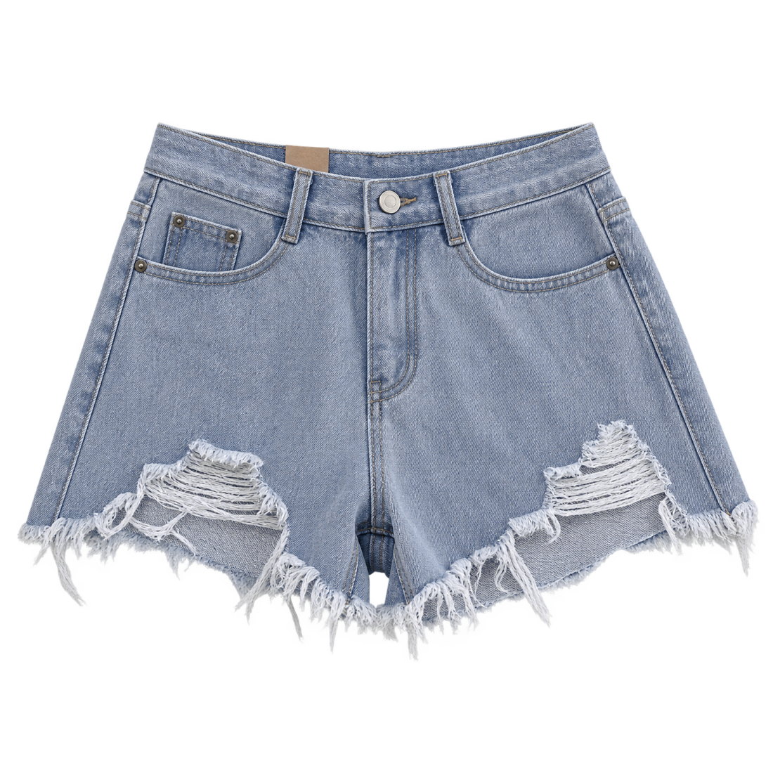 cut-it-out denim shorts