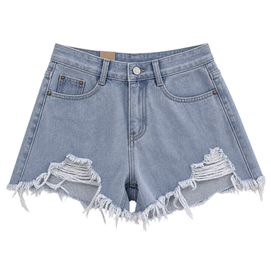 cut-it-out denim shorts